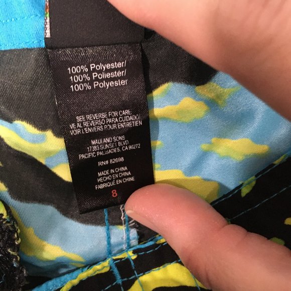 Maui & Sons Youth Small‎ Blue Green Black Camo Board Shorts, Swimming Trunks, S - Picture 8 of 9
